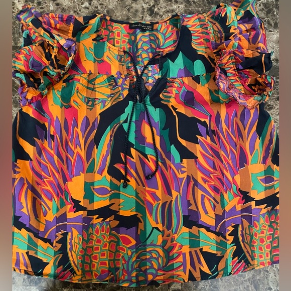 House of Harlow 1960 Tops - House of Harlow 1960 Colorful Patterned Blouse